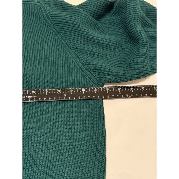 Vintage Eddie Bauer Ribbed Fisherman Crewneck Sweater Green Cotton 90s Size XLT - Picture 6 of 8